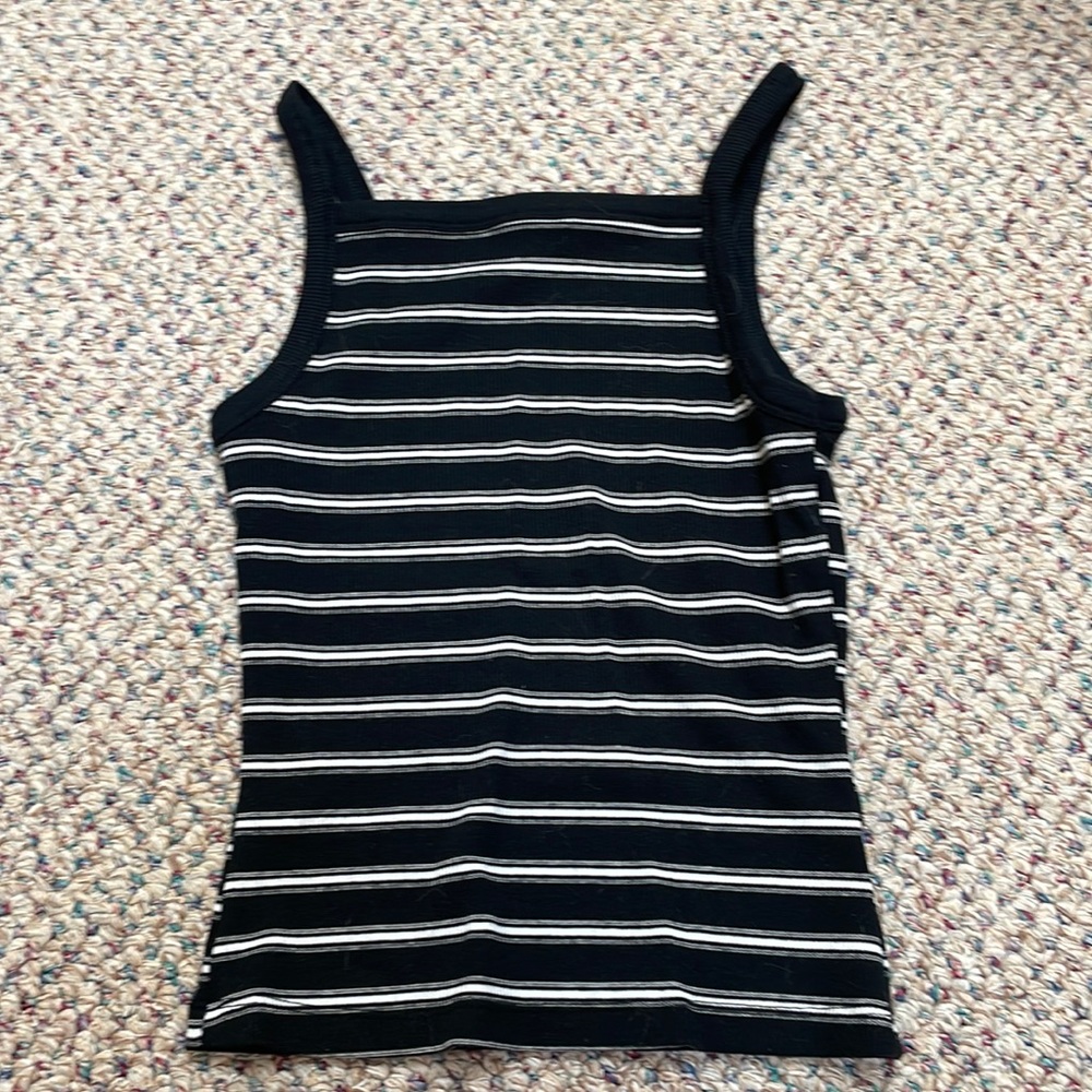 Black and white striped tank top